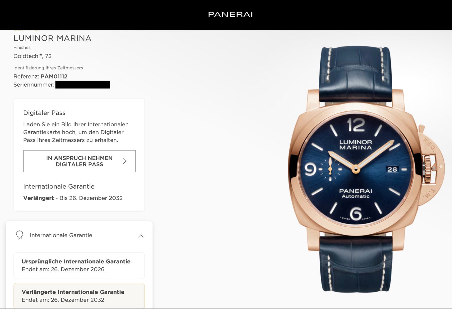 Panerai Luminor Marina Goldtech 18kt - PAM01112
