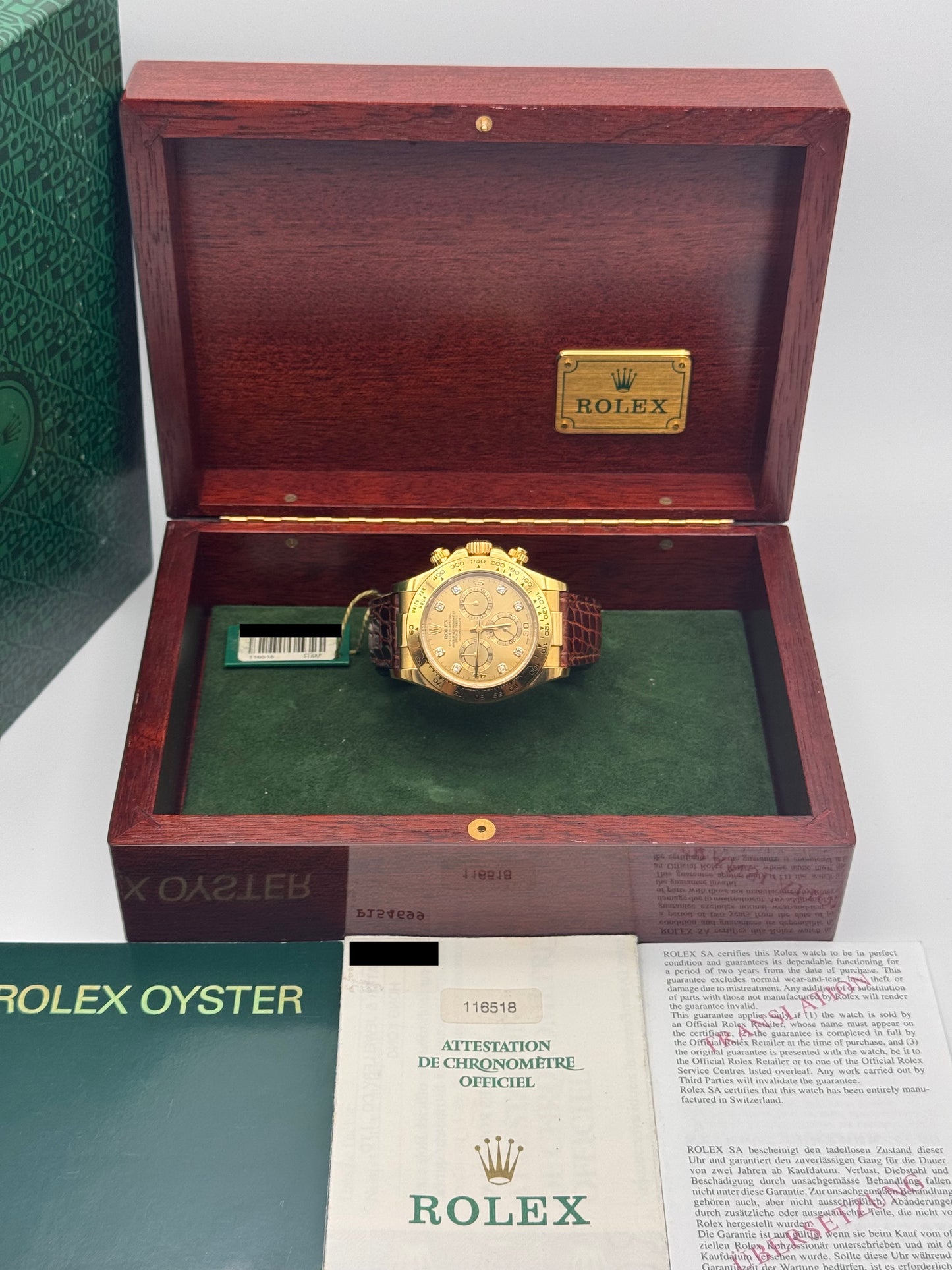 Rolex Daytona 18kt Gold mit Diamanten- 116518