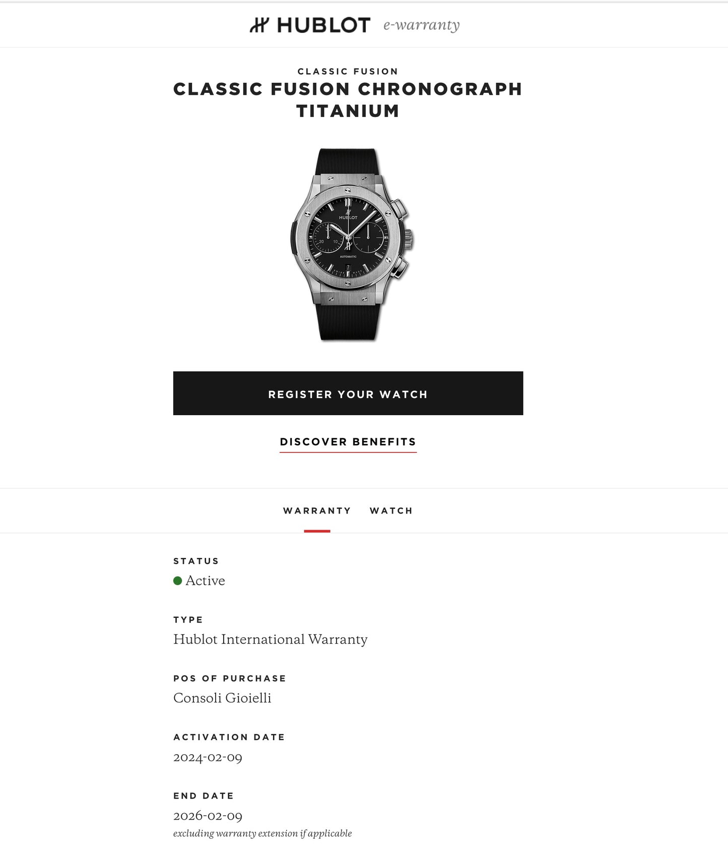 Hublot Classic Fusion Chronograph - 521.NX.1171.RX